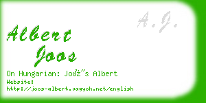 albert joos business card